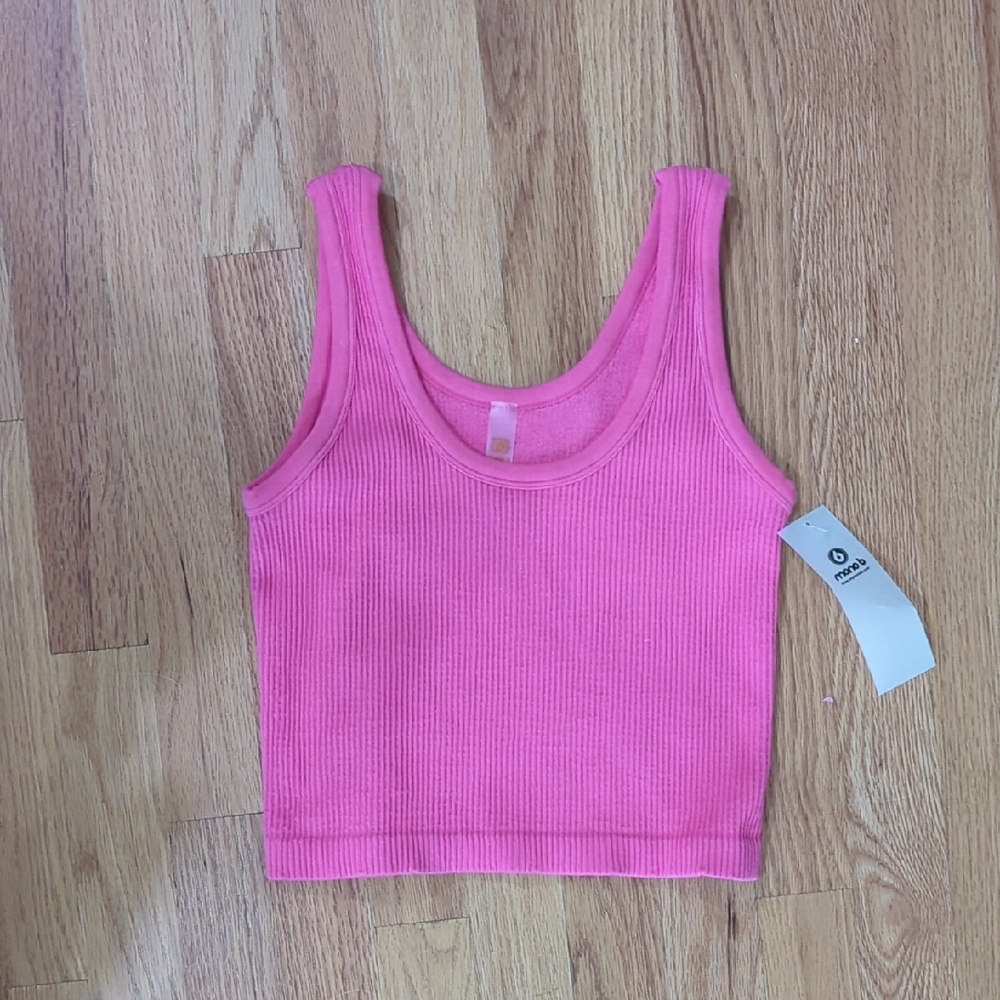 NWT Cropped Ribbed Tank Top From Mono B Pink
